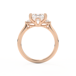 Emerald Cut 1.31 Carat Moissanite Ring – Three Stones Setting in Gold
