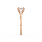 Emerald Cut 1.31 Carat Moissanite Ring – Three Stones Setting in Gold