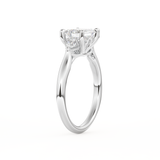 Emerald Cut 1.31 Carat Moissanite Ring – Three Stones Setting in Gold