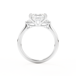 Emerald Cut 1.31 Carat Moissanite Ring – Three Stones Setting in Gold