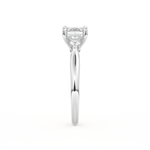 Emerald Cut 1.31 Carat Moissanite Ring – Three Stones Setting in Gold