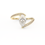 Pear Cut 1.55 Carat Moissanite Ring – Swirl & Pave Setting in Gold