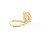 Pear Cut 1.55 Carat Moissanite Ring – Swirl & Pave Setting in Gold