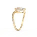 Pear Cut 1.55 Carat Moissanite Ring – Swirl & Pave Setting in Gold