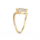 Pear Cut 1.55 Carat Moissanite Ring – Swirl & Pave Setting in Gold