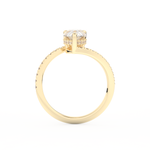 Pear Cut 1.55 Carat Moissanite Ring – Swirl & Pave Setting in Gold