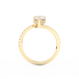 Pear Cut 1.55 Carat Moissanite Ring – Swirl & Pave Setting in Gold
