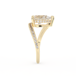 Pear Cut 1.55 Carat Moissanite Ring – Swirl & Pave Setting in Gold