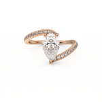 Pear Cut 1.55 Carat Moissanite Ring – Swirl & Pave Setting in Gold