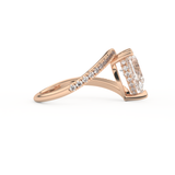 Pear Cut 1.55 Carat Moissanite Ring – Swirl & Pave Setting in Gold