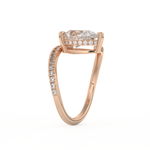 Pear Cut 1.55 Carat Moissanite Ring – Swirl & Pave Setting in Gold