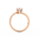Pear Cut 1.55 Carat Moissanite Ring – Swirl & Pave Setting in Gold