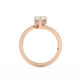 Pear Cut 1.55 Carat Moissanite Ring – Swirl & Pave Setting in Gold