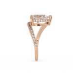 Pear Cut 1.55 Carat Moissanite Ring – Swirl & Pave Setting in Gold