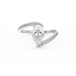 Pear Cut 1.55 Carat Moissanite Ring – Swirl & Pave Setting in Gold