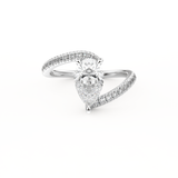 Pear Cut 1.55 Carat Moissanite Ring – Swirl & Pave Setting in Gold