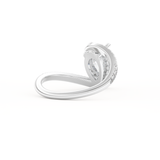 Pear Cut 1.55 Carat Moissanite Ring – Swirl & Pave Setting in Gold