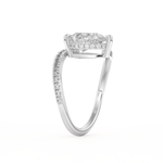 Pear Cut 1.55 Carat Moissanite Ring – Swirl & Pave Setting in Gold