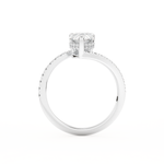 Pear Cut 1.55 Carat Moissanite Ring – Swirl & Pave Setting in Gold