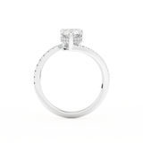 Pear Cut 1.55 Carat Moissanite Ring – Swirl & Pave Setting in Gold