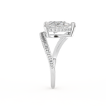 Pear Cut 1.55 Carat Moissanite Ring – Swirl & Pave Setting in Gold
