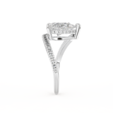 Pear Cut 1.55 Carat Moissanite Ring – Swirl & Pave Setting in Gold