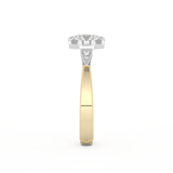 Round Cut 1.0 Carat Moissanite Ring – Pave Setting in Gold