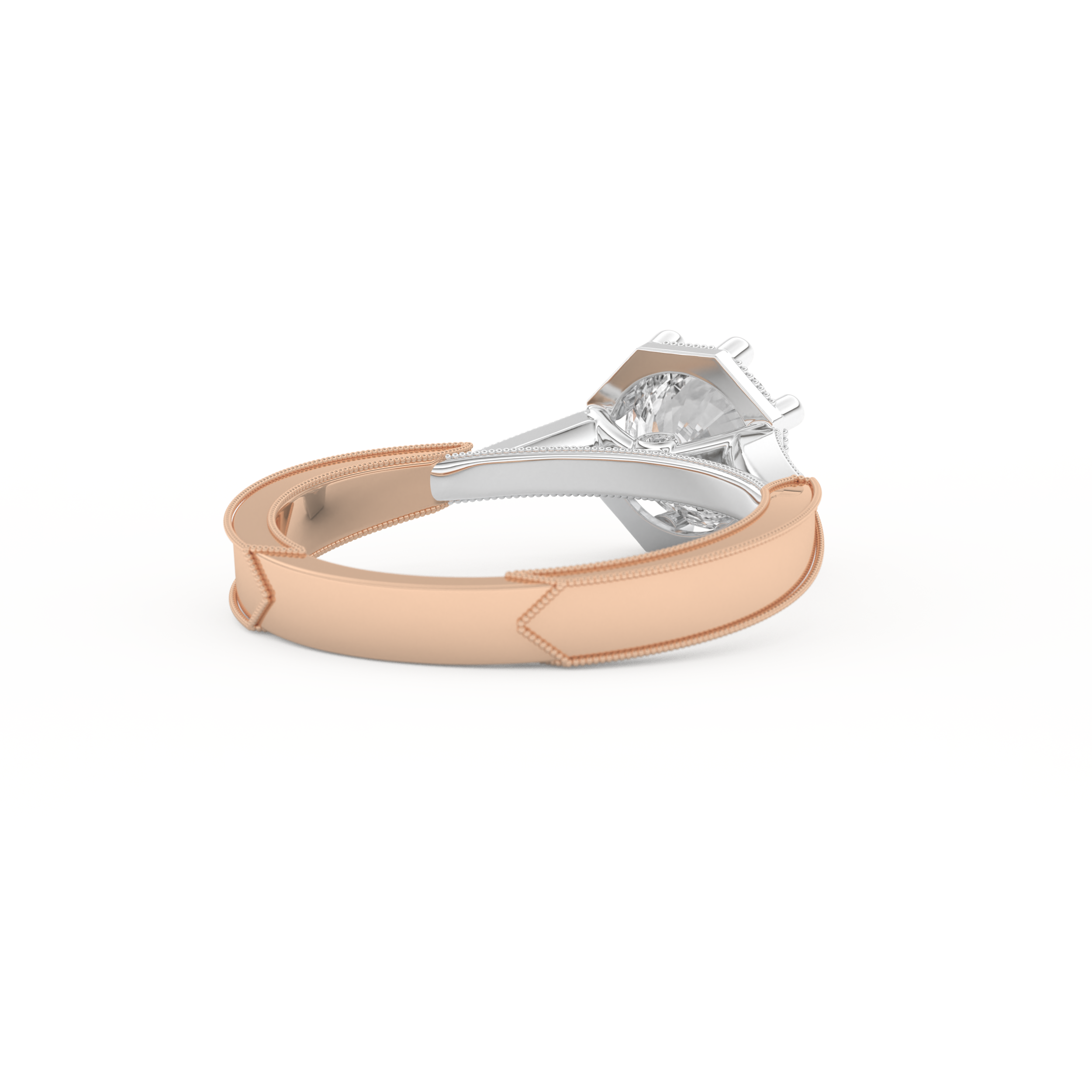 Round Cut 1.0 Carat Moissanite Ring – Pave Setting in Gold