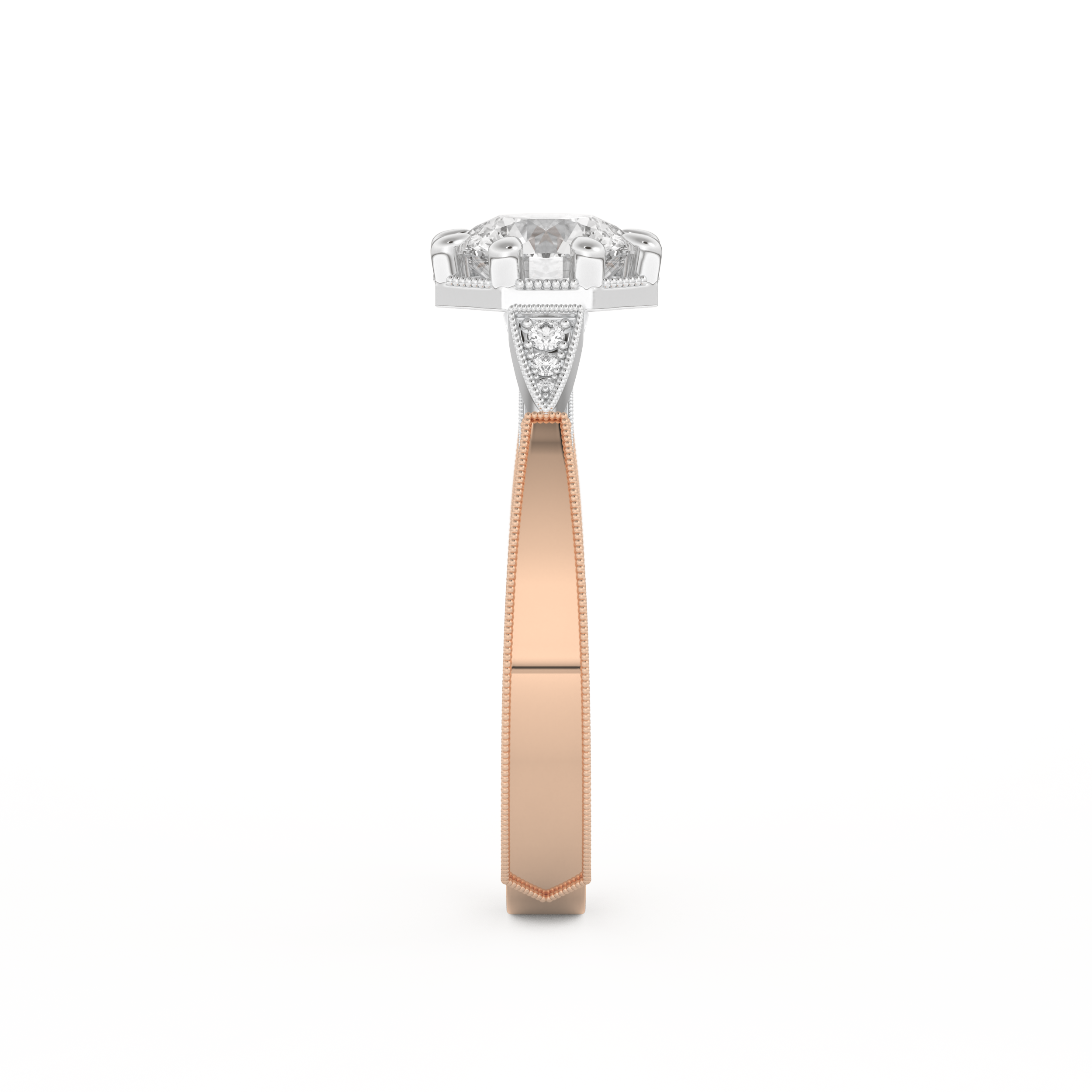 Round Cut 1.0 Carat Moissanite Ring – Pave Setting in Gold