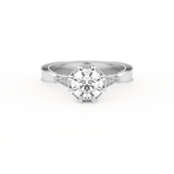 Round Cut 1.0 Carat Moissanite Ring – Pave Setting in Gold