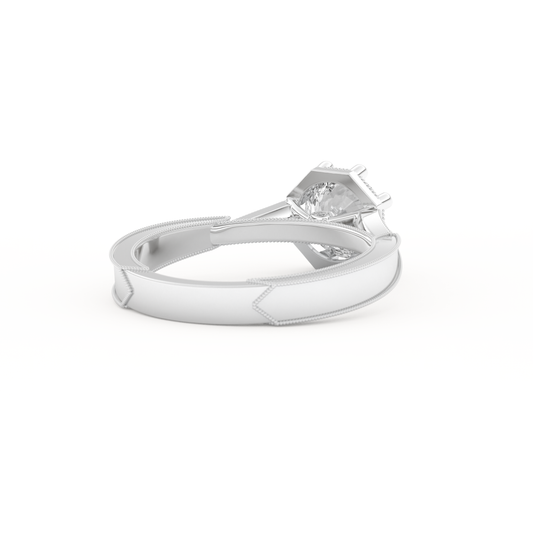 Round Cut 1.0 Carat Moissanite Ring – Pave Setting in Gold