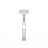 Round Cut 1.0 Carat Moissanite Ring – Pave Setting in Gold