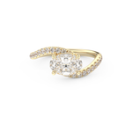 Oval Cut 1.3 Carat Moissanite Ring – Swirl & Pave Setting in Gold