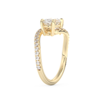 Oval Cut 1.3 Carat Moissanite Ring – Swirl & Pave Setting in Gold