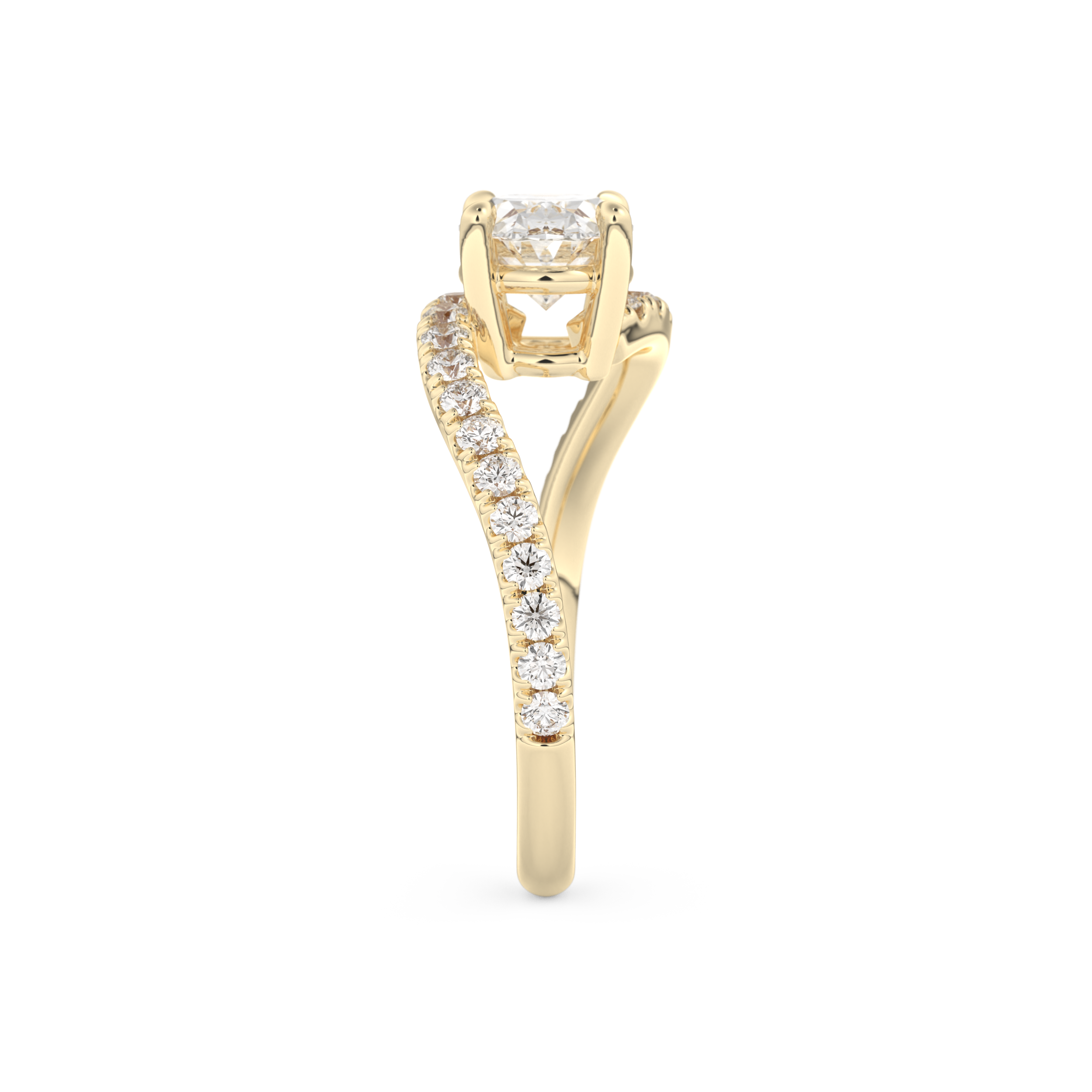 Oval Cut 1.3 Carat Moissanite Ring – Swirl & Pave Setting in Gold