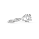 Oval Cut 1.3 Carat Moissanite Ring – Swirl & Pave Setting in Gold