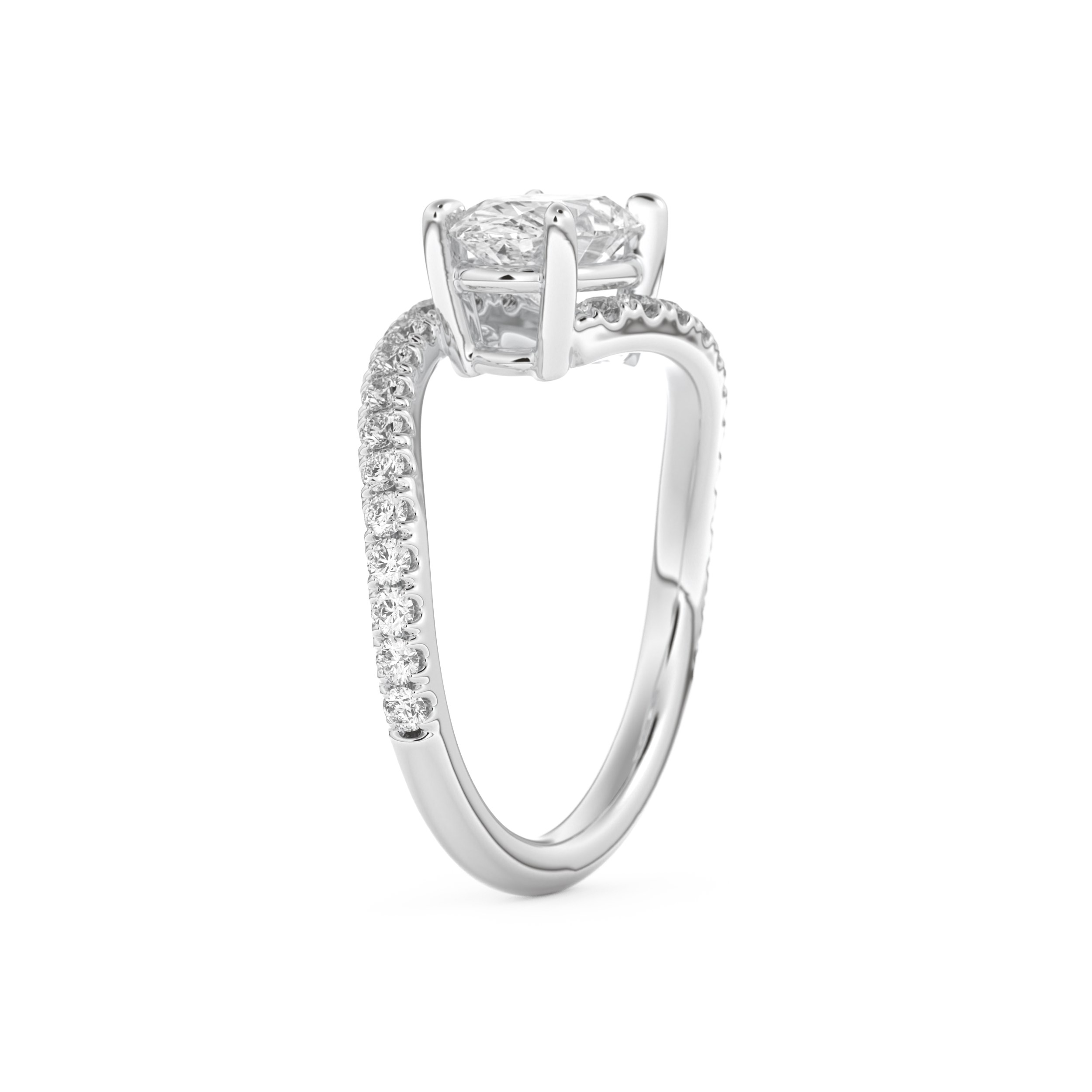 Oval Cut 1.3 Carat Moissanite Ring – Swirl & Pave Setting in Gold