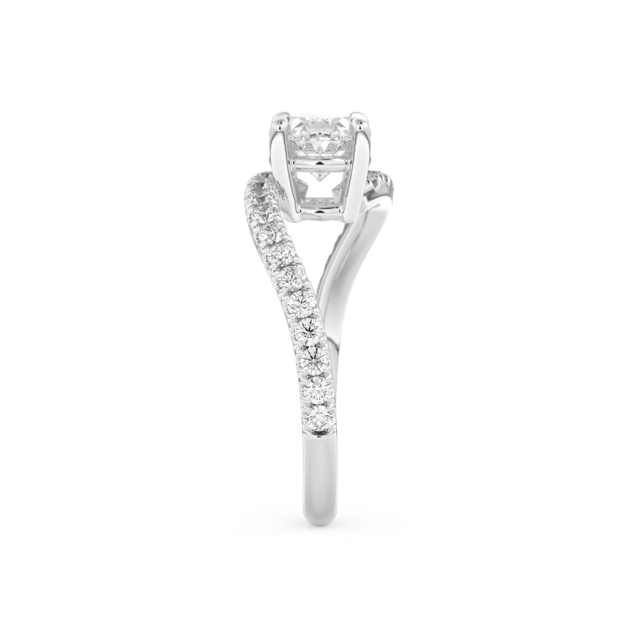 Oval Cut 1.3 Carat Moissanite Ring – Swirl & Pave Setting in Gold