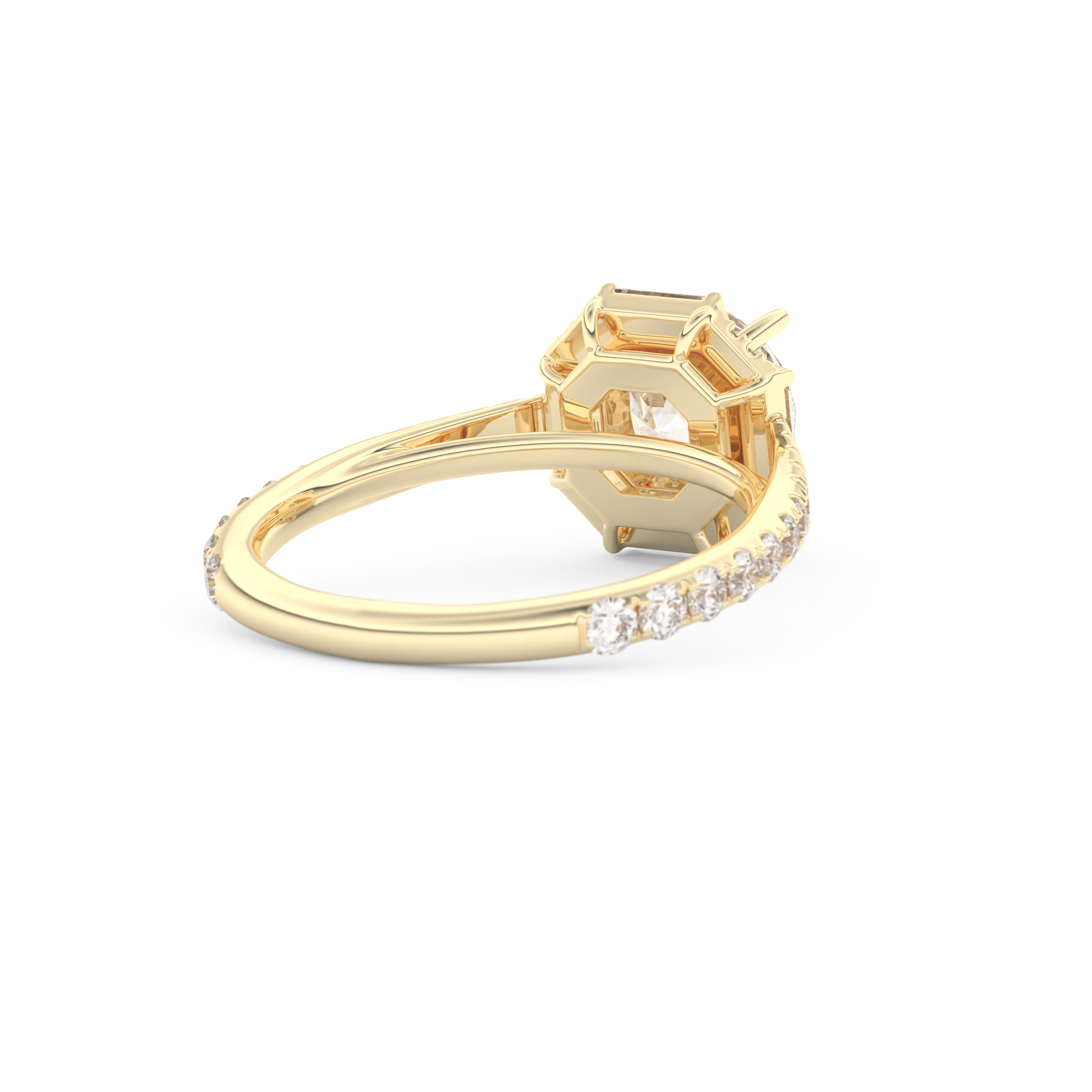 Round Cut 1.52 Carat Moissanite Ring – Cluster Setting in Gold