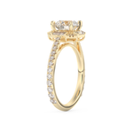 Round Cut 1.52 Carat Moissanite Ring – Cluster Setting in Gold