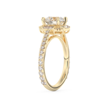 Round Cut 1.52 Carat Moissanite Ring – Cluster Setting in Gold