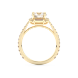 Round Cut 1.52 Carat Moissanite Ring – Cluster Setting in Gold
