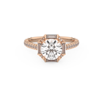 Round Cut 1.52 Carat Moissanite Ring – Cluster Setting in Gold