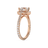 Round Cut 1.52 Carat Moissanite Ring – Cluster Setting in Gold