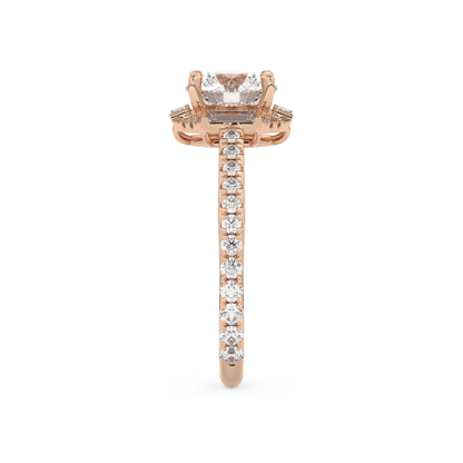 Round Cut 1.52 Carat Moissanite Ring – Cluster Setting in Gold