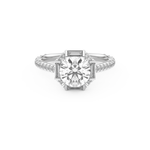 Round Cut 1.52 Carat Moissanite Ring – Cluster Setting in Gold