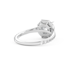 Round Cut 1.52 Carat Moissanite Ring – Cluster Setting in Gold