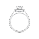 Round Cut 1.52 Carat Moissanite Ring – Cluster Setting in Gold