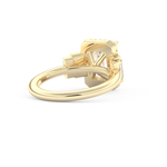 Emerald Cut 2.71 Carat Moissanite Ring – Cluster Setting in Gold