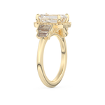 Emerald Cut 2.71 Carat Moissanite Ring – Cluster Setting in Gold